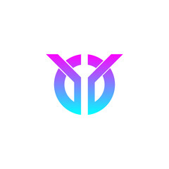Obraz premium Futuristic Minimalist Colorful Vector Logo Template