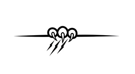 Stylized Claw Marks with Lightning Bolts Divider Graphic.