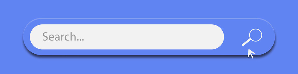 3d search bar Blue internet browser engine.