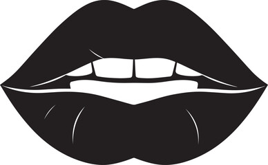 Beautiful Lips Silhouette Black Vector Art for Fashion and Beauty Projects