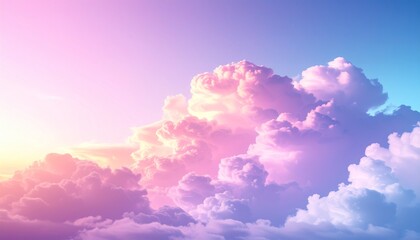 Obraz premium Pastel Dream A Sky of Soft Hues and Fluffy Clouds