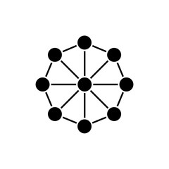 Icon a neural network, isolated against a clean background.