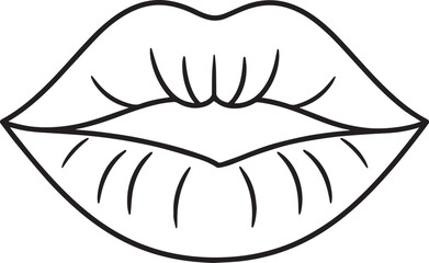 Beautiful Lips Silhouette Black Vector Art for Fashion and Beauty Projects