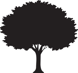 One big tree silhouette vector illustration