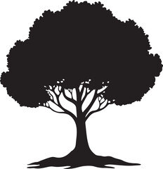 Fototapeta premium One big tree silhouette vector illustration