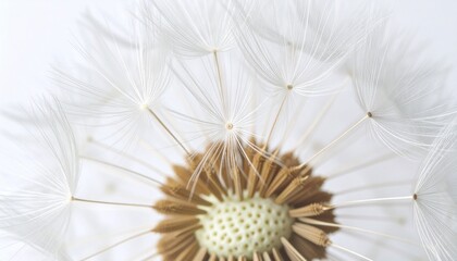 Stunning macro photography of a dandelion's intricate seed head, showcasing the fragility and beauty of nature's design