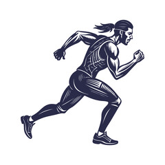 Fototapeta premium Athletic Runner Silhouette Illustration – Sport Fitness Man Sprinting Vector