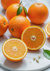 반으로 자른 신선한 오렌지