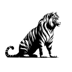 Standing Tiger Vector Illustration – Powerful Wild Jungle Animal