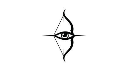 Fototapeta premium Mystical bow and arrow with an all seeing eye symbol.