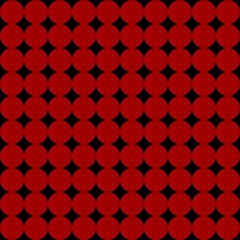 Seamless Pattern with Red Circles on a Black Background