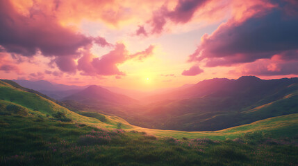 Fototapeta premium Magnificent view of mountains and forest valley high resolution picture