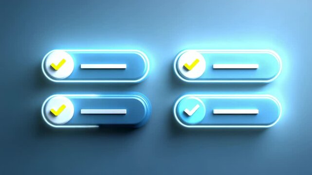 Interface design showcasing toggle switches and status indicators in a modern digital layout