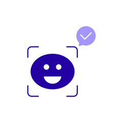 Icon a face recognition, isolated against a clean background.