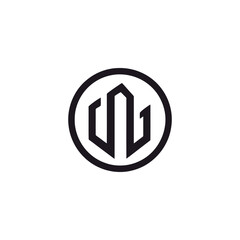 Minimalist Line Art Logo Design with Abstract Building