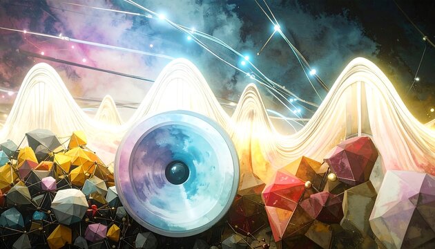 Abstract sound wave landscape