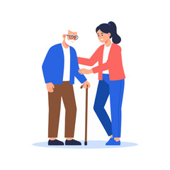Fototapeta premium vector Icon helping elderly