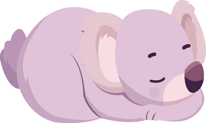 Cute Koala Sleeping Position Cartoon Character Vector Design