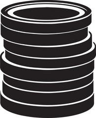Elegant Coin Pile Silhouette Black Vector Illustration for Economic and Business Projects
