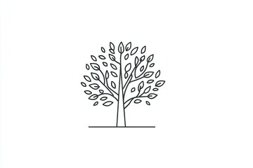 Obraz premium Simple outline drawing of a tree.