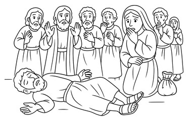 Dramatic biblical scene depicting resurrection, perfect for religious education