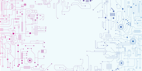 Obraz premium Vector or schematic style technology circuit board. 