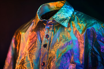 Naklejka premium Iridescent rainbow shirt fabric
