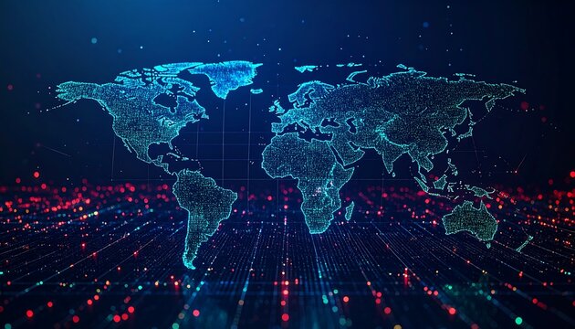 Global digital map with interconnected data points
