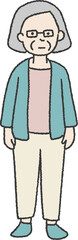 안경을 끼고 있는 귀여운 노인 일러스트