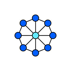 Icon a neural network, isolated against a clean background.