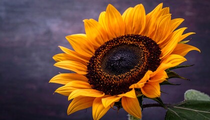 Close-up sunflower in focus