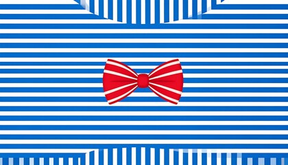 Striped shirt with red bow tie