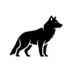 Loyal Canine Emblem: Wolf Silhouette