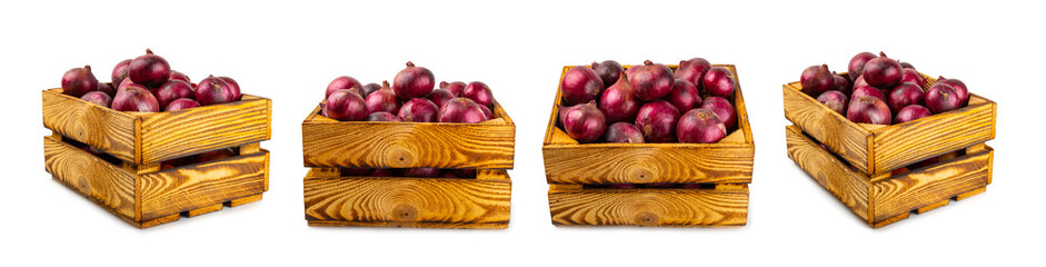 Shallot onion isolated on white background. onion slice. onion rings. Fresh red Onion. Natural, fresh, vegetarian food. Agricultural products. Healthy eating. Vegetables. Farmer's market.