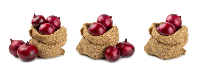 Shallot onion isolated on white background. onion slice. onion rings. Fresh red Onion. Natural,...