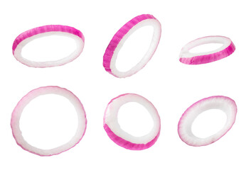 Shallot onion isolated on white background. onion slice. onion rings. Fresh red Onion. Natural, fresh, vegetarian food. Agricultural products. Healthy eating. Vegetables. Farmer's market.