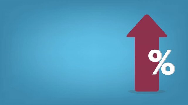 Red arrow with percentage symbol