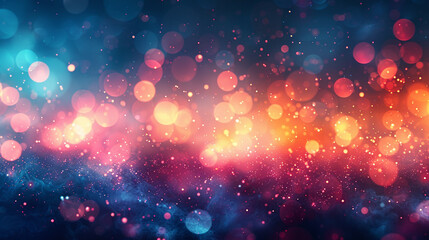 Abstract blurred bokeh lights in vibrant colors.