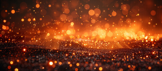 Abstract bokeh background of orange lights.