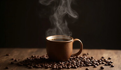 Obraz premium cup of coffee and beans