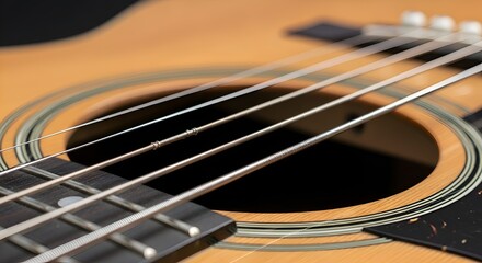 Obraz premium acoustic guitar close up