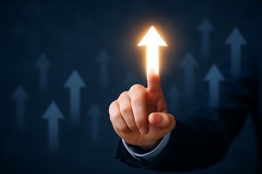 Hands analyzing financial market data on laptop with digital charts