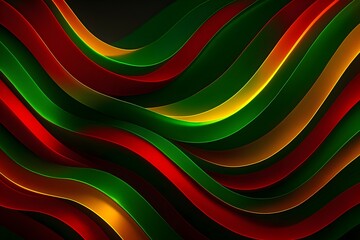 Windows 11 Wallpaper: Green and red ribbons in layered flowing motion design as abstract background with holiday theme