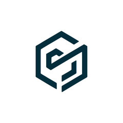 Abstract Monogram Hexagon Shape Logo Concept for Modern