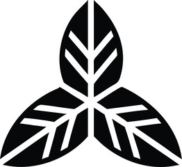 A stylized black and white fleur de lis symbol is part of a decorative vector set with elements like a web and a spider © Jubayer