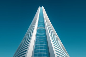 Majestic Skyscraper Piercing Azure Sky