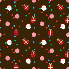 Cute Merry Christmas New year  Santa Gift box Decor Ball Confetti doodle party