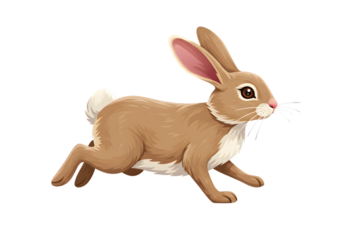 Pixel Art Sprite Of A Running Brown Rabbit On A Transparent Background