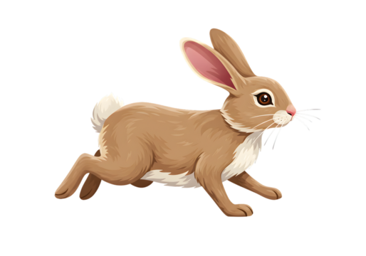Pixel Art Sprite Of A Running Brown Rabbit On A Transparent Background