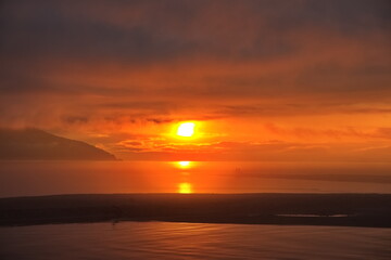 Summer sunset over Lake Baikal.